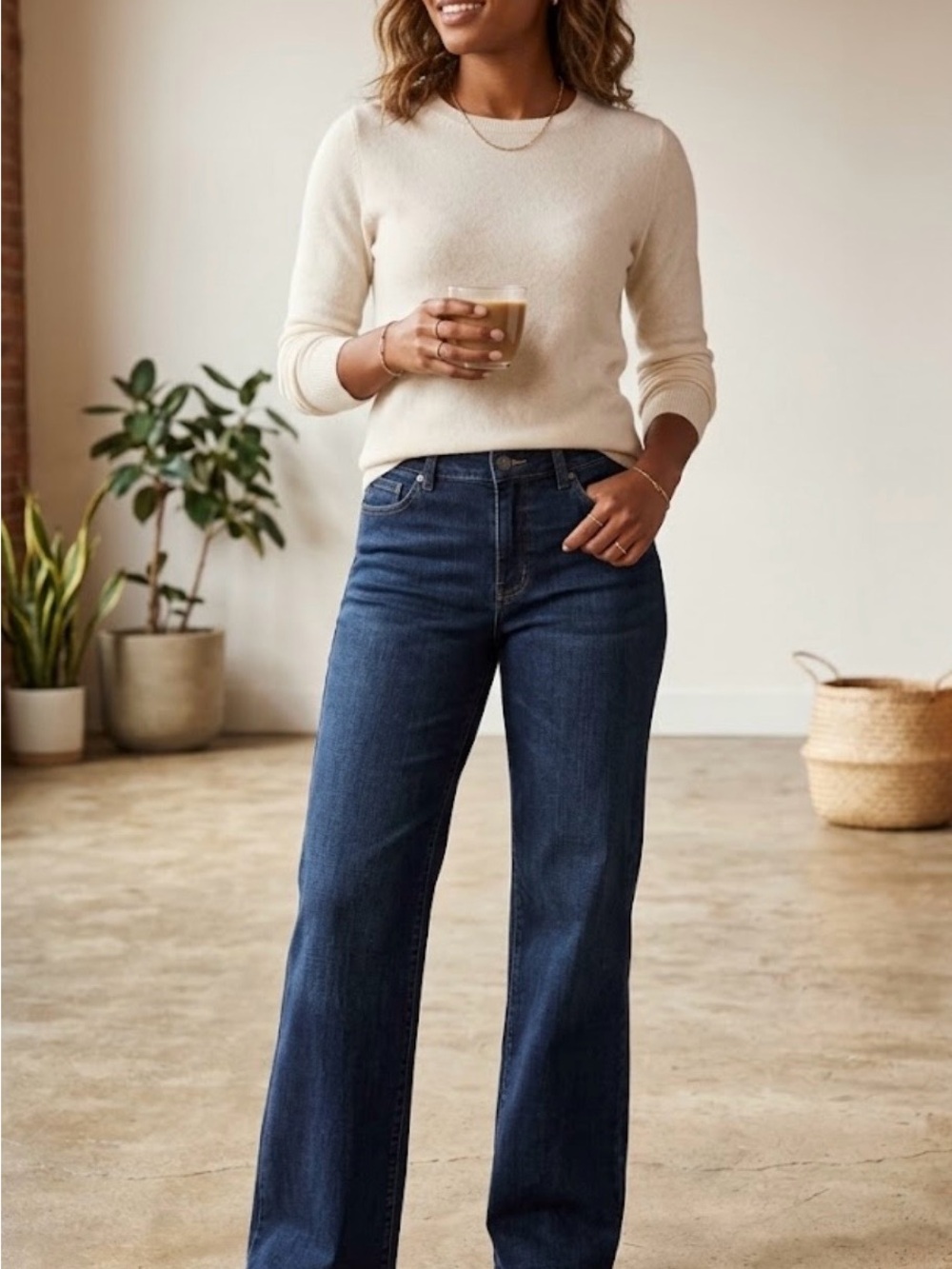 Lee Women's Dark Blue Wide-Leg Jeans